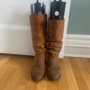 Frye Jane Stitch Oiled Suede Leather boots sz 9